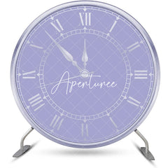 Aperturee - Purple Silver Laeacco Clock Round Birthday Backdrop