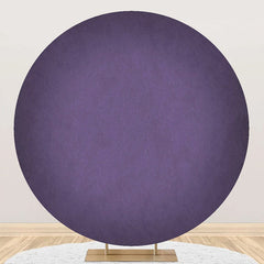 Aperturee - Purple Solid Color Texture Round Birthday Backdrop