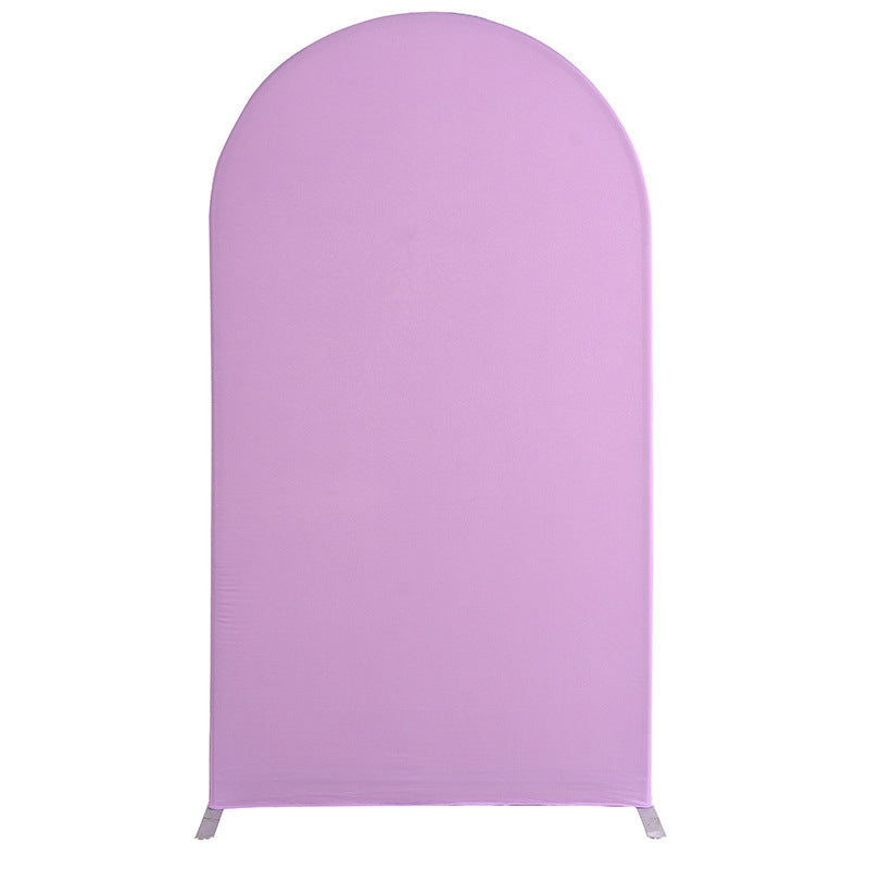 Aperturee Purple Spandex Fit Round Top Backdrop Wedding Arch Cover