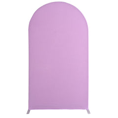 Aperturee Purple Spandex Fit Round Top Backdrop Wedding Arch Cover