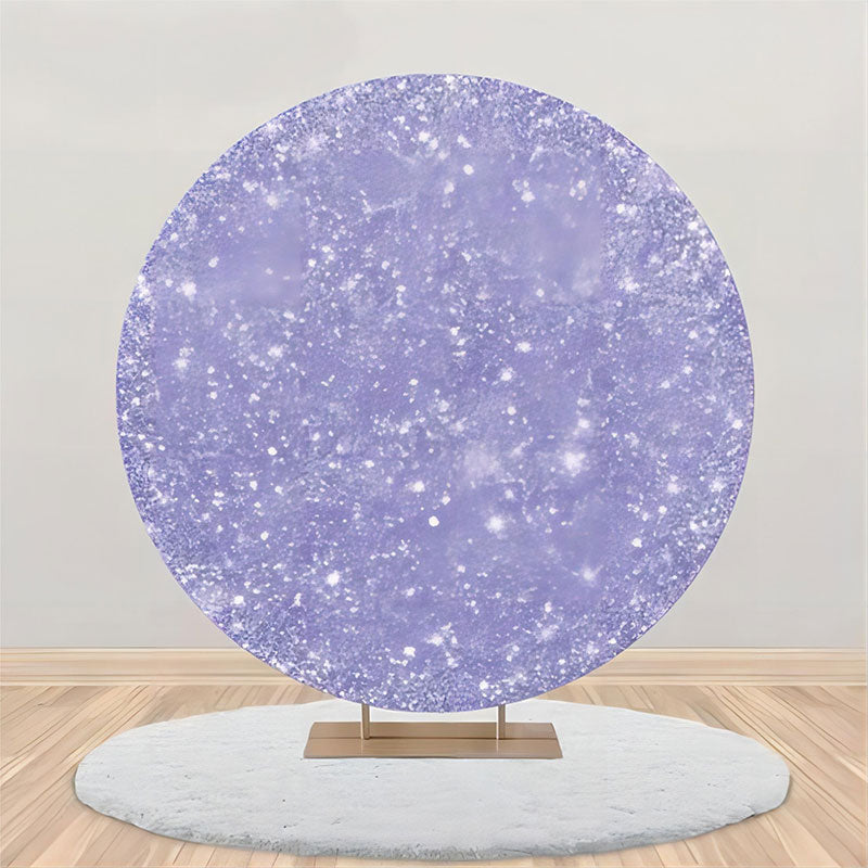 Aperturee - Purple Sparkling Elegant Round Birthday Backdrop