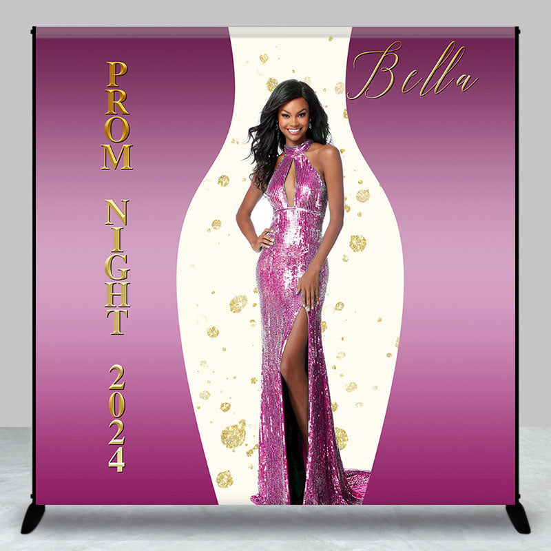 Aperturee - Purple Vase Prom Night Custom Birthday Backdrop