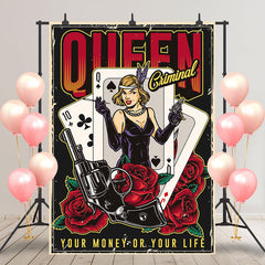 Aperturee - Queen Poker Your Money Or Your Life Casino Backdrop