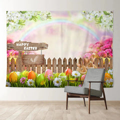 Aperturee - Rabbit Color Egg Rainbow Happy Easter Backdrop