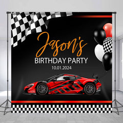 Aperturee - Racing Car Custom Birthday Party Backdrop For Boy