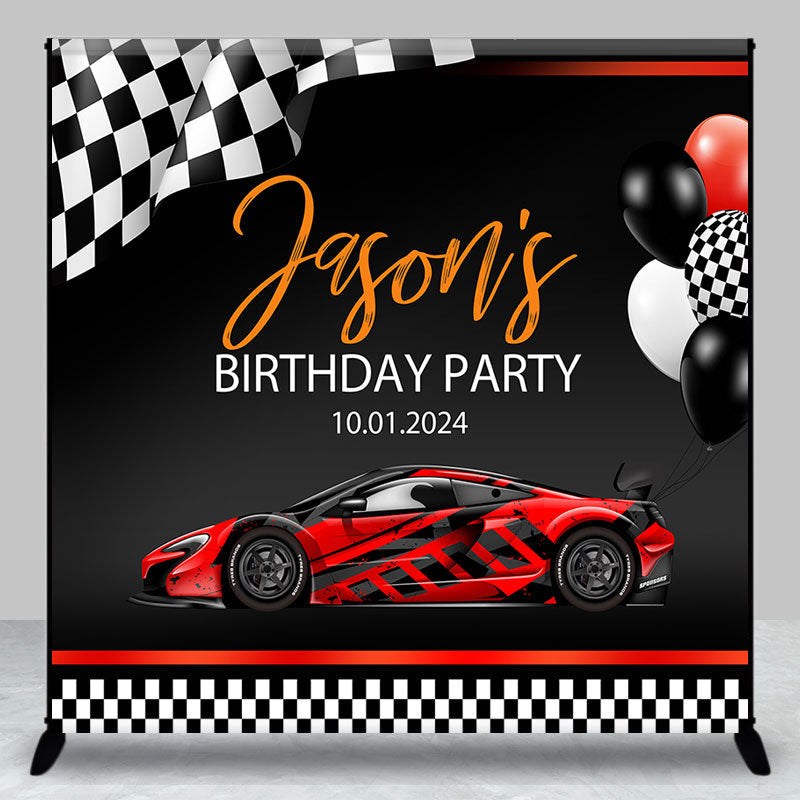 Aperturee - Racing Car Custom Birthday Party Backdrop For Boy