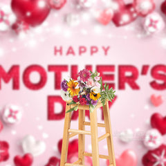 Aperturee - Rad Heart And Floral Light Mothers Day Backdrop Idea