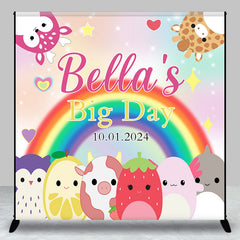 Aperturee - Rainbow Animal Fruit Heart Custom Birthday Backdrop