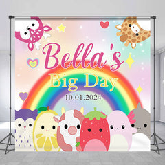 Aperturee - Rainbow Animal Fruit Heart Custom Birthday Backdrop