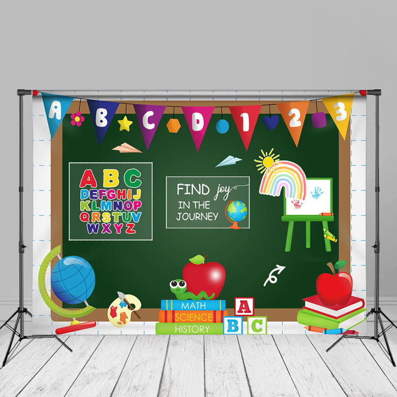 Aperturee - Rainbow Blackboard Back To School Photo Backdrop