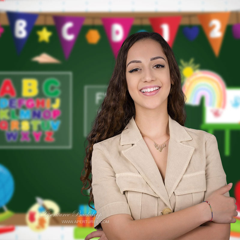 Aperturee - Rainbow Blackboard Back To School Photo Backdrop