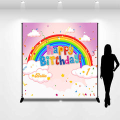 Aperturee - Rainbow Cloud Personalized Backdrop For 1st Birthday