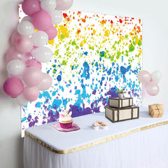 Aperturee - Rainbow Color Painting Backdrop For Birthday Party