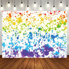 Aperturee - Rainbow Color Painting Backdrop For Birthday Party