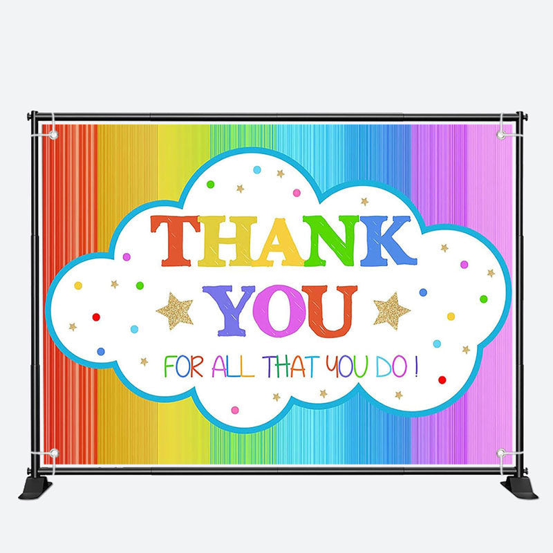 Aperturee - Rainbow Color Teacher Appreciation Week Backdrop