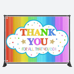 Aperturee - Rainbow Color Teacher Appreciation Week Backdrop