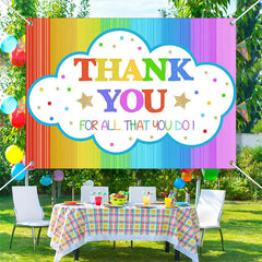 Aperturee - Rainbow Color Teacher Appreciation Week Backdrop