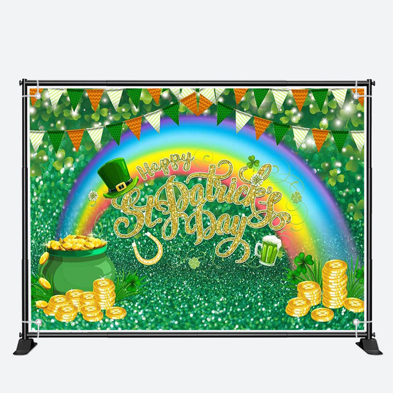 Aperturee - Rainbow Colorful Flag Bokeh St Patricks Day Backdrop