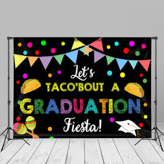 Aperturee - Rainbow Dots Lets Taco Bout Grad Fiesta Photo Backdrop