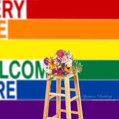 Aperturee - Rainbow Every One Is Welcome Here Pride Month Backdrop