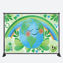 Aperturee - Rainbow Greening Happy Earth Day Backdrop for Decor