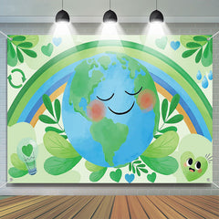 Aperturee - Rainbow Greening Happy Earth Day Backdrop for Decor