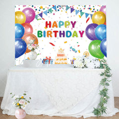 Aperturee - Rainbow Happy Birthday Gift Box Party Backdrop