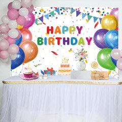 Aperturee - Rainbow Happy Birthday Gift Box Party Backdrop