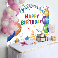 Aperturee - Rainbow Happy Birthday Gift Box Party Backdrop