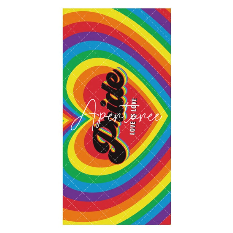 Aperturee - Rainbow Heart Love Is Love Pride Month Beach Towel