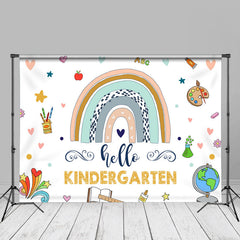 Aperturee - Rainbow Hello Kindergarten Back To School Backdrop