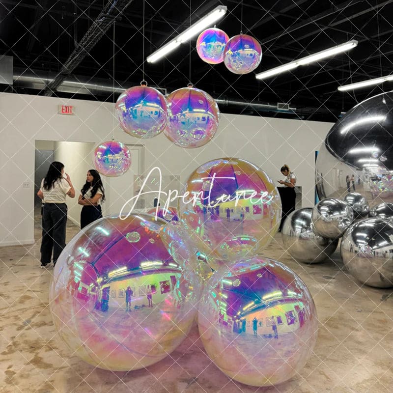 Aperturee - Rainbow Inflatable Mirror Ball Event Decor Balloon