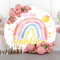 Aperturee - Rainbow Little Sunshine Round 1st Birthday Backdrop