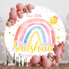 Aperturee - Rainbow Little Sunshine Round 1st Birthday Backdrop