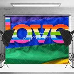 Aperturee - Rainbow Love Lgbt Flag Stripes Pride Month Backdrop