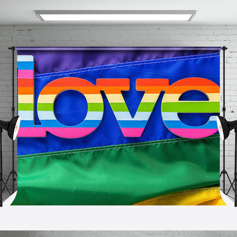 Aperturee - Rainbow Love Lgbt Flag Stripes Pride Month Backdrop