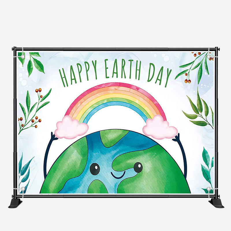 Aperturee - Rainbow Nature Happy Earth Day Theme Backdrop