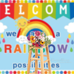 Aperturee - Rainbow Of Possibilities Blue Back To School Backdrop