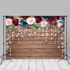 Aperturee - Rainbow Roses Glitter Wood Photo Booth Backdrop