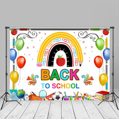 Aperturee - Rainbow Stationeries White Back To School Backdrop