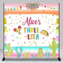 Aperturee - Rainbow Stripe Fiesta Custom 3rd Birthday Backdrop