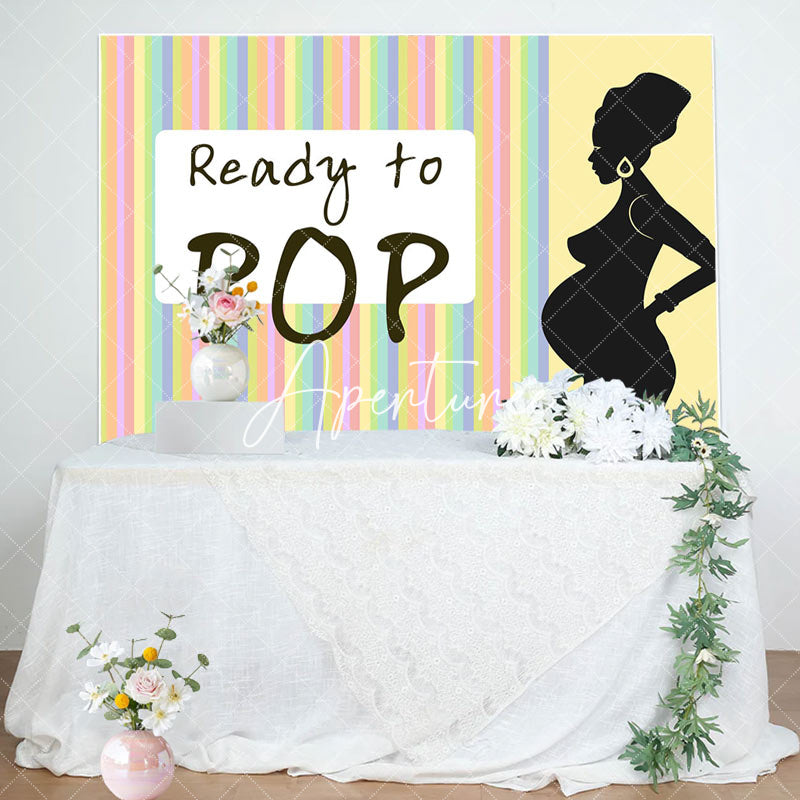 Aperturee - Rainbow Stripe Ready To Pop Baby Shower Backdrop