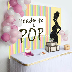 Aperturee - Rainbow Stripe Ready To Pop Baby Shower Backdrop