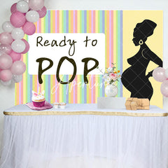 Aperturee - Rainbow Stripe Ready To Pop Baby Shower Backdrop