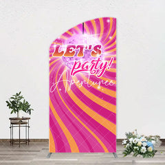 Aperturee - Rainbow Stripe Shine Disco Ball Arch Party Backdrop