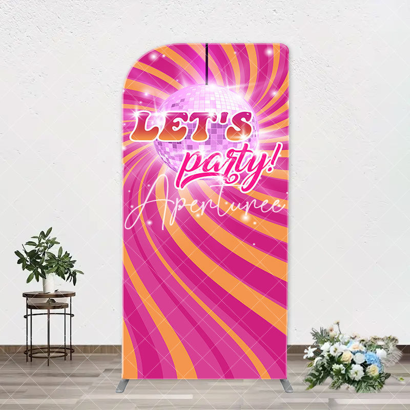 Aperturee - Rainbow Stripe Shine Disco Ball Arch Party Backdrop