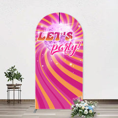 Aperturee - Rainbow Stripe Shine Disco Ball Arch Party Backdrop