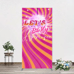 Aperturee - Rainbow Stripe Shine Disco Ball Arch Party Backdrop