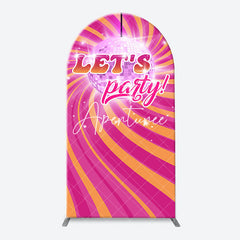 Aperturee - Rainbow Stripe Shine Disco Ball Arch Party Backdrop