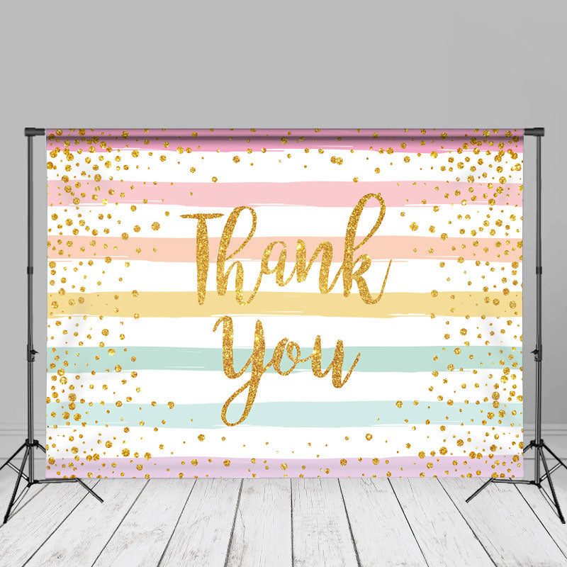 Aperturee - Rainbow Stripes Glitter Thank You Mothers Day Backdrop